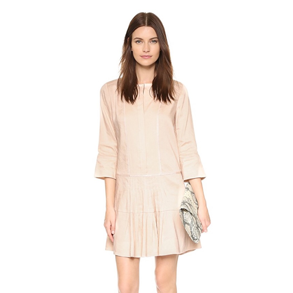 Vince Pleated Drop Waist Dress